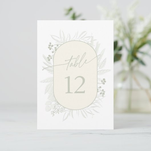 Eucalyptus Wreath Table Number Ivory ID901 Kaart (Staand voorkant)