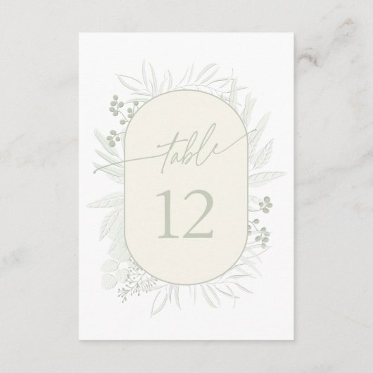 Eucalyptus Wreath Table Number Ivory ID901 Kaart (Achterkant)