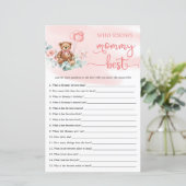 Eucalyptus Wreath Teddy Bear Baby shower game (Staand voorkant)