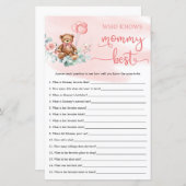 Eucalyptus Wreath Teddy Bear Baby shower game (Voorkant / Achterkant)