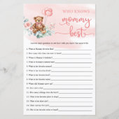 Eucalyptus Wreath Teddy Bear Baby shower game (Voorkant)