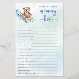Eucalyptus Wreath Teddy Bear Boy Baby shower game
