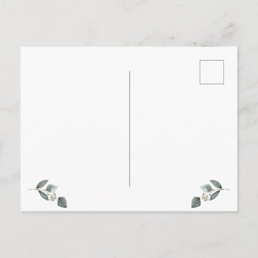 Eucalyptus Wreath | We hebben de aankondiging verp Briefkaart (Achterkant)