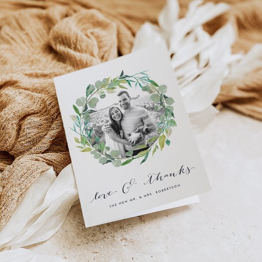 Eucalyptus Wreath | Weddenfoto Hartelijk dank Bedankkaart
