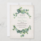 Eucalyptus Wreath Weddenschap Kaart (Voorkant)