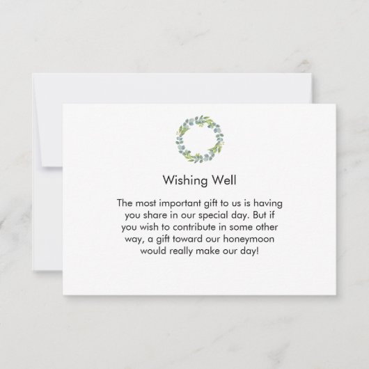 Eucalyptus Wreath Wedding Honeymoon Fund Card (Voorkant)