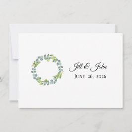 Eucalyptus Wreath Wedding Invitation Stationery Notitiekaartje
