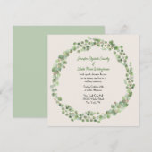 Eucalyptus Wreath Wedding Kaart (Voorkant / Achterkant)