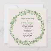 Eucalyptus Wreath Wedding Kaart (Voorkant)