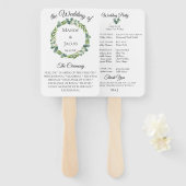 Eucalyptus Wreath Wedding Program Handwaaier (Voorkant en achterkant)