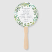 Eucalyptus Wreath Wedding Program Handwaaier (Achterkant)