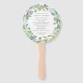 Eucalyptus Wreath Wedding Program Handwaaier (Voorkant)