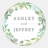 Eucalyptus Wreath Wedding Ronde Sticker (Voorkant)