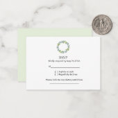 Eucalyptus Wreath Wedding RSVP Notitiekaartje (Voorkant / Achterkant in situ)