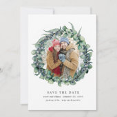 Eucalyptus Wreath Wedding Save the Date (Voorkant)