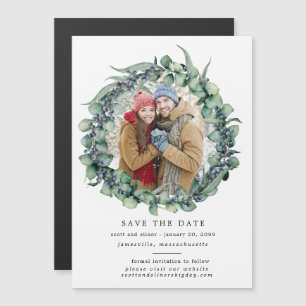 Eucalyptus Wreath Wedding Save the Date Magnetische Uitnodiging
