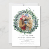 Eucalyptus Wreath Wedding Save the Date Magnetische Uitnodiging (Voorkant)