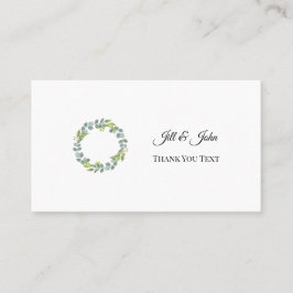 Eucalyptus Wreath Wedding Thank You Card Visitekaartje
