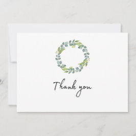 Eucalyptus Wreath Wedding Thank You Folded Card Bedankkaart