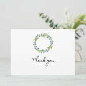 Eucalyptus Wreath Wedding Thank You Folded Card Bedankkaart (Staand voorkant)