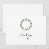 Eucalyptus Wreath Wedding Thank You Folded Card Bedankkaart (Voorkant / Achterkant)