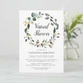 Eucalyptus Wreator Virtual Bridal Baby shower Kaart (Staand voorkant)
