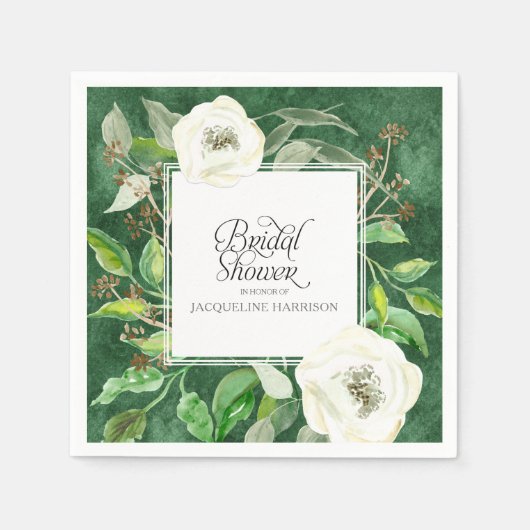 Eucalyptus Zaadblad Bladkrans BOHO Wild Roos Servetten (Voorkant)