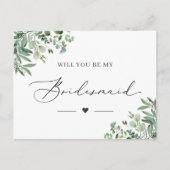 Eucalyptus zal je mijn bruidsmeisje Kaart zijn (Voorkant)