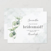 Eucalyptus zal je mijn bruidsmeisje Kaart zijn (Voorkant / Achterkant)