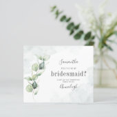 Eucalyptus zal je mijn bruidsmeisje Kaart zijn (Staand voorkant)