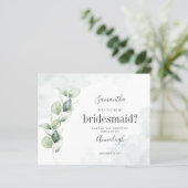 Eucalyptus zal je mijn bruidsmeisje Kaart zijn (Staand voorkant)