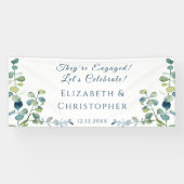 Eucalyptus Ze zijn verloofd Feest Spandoek (Horizontaal)