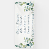 Eucalyptus Ze zijn verloofd Feest Spandoek (Verticaal)