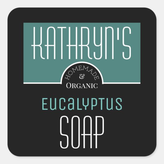 Eucalyptus-zeep op maat vierkante sticker (Voorkant)