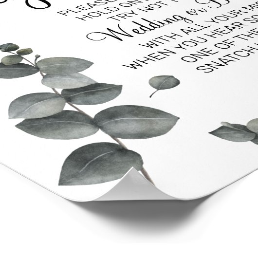 Eucalyptus Zet een Ring bruidsshower spelbord Poster (Hoek)