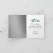 Eucalyptus Zilver Geometrische Bruidsdouche Bedankkaart (Binnen)