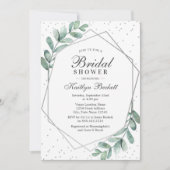 Eucalyptus Zilver Geometrische Bruidsmeisjesfeest Kaart (Voorkant)