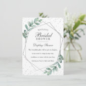 Eucalyptus Zilver Geometrische Bruiloftsborrel Informatiekaartje (Staand voorkant)