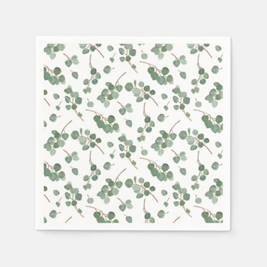 Eucalyptus zilveren dollar boom bladeren patroon servet (Voorkant)