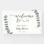 Eucalyptus Zomergroen Baby shower Welkom Spandoek (Horizontaal)