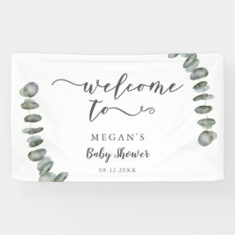 Eucalyptus Zomergroen Baby shower Welkom Spandoek