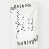 Eucalyptus Zomergroen Baby shower Welkom Spandoek (Verticaal)