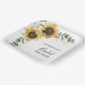 Eucalyptus Zonnebloem Bloemen Bruidsdouche Papieren Bordje (Gebogen)