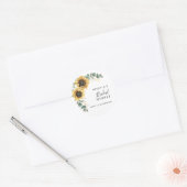 Eucalyptus Zonnebloem Bloemen Bruidsfeest Ronde Sticker (Envelop)