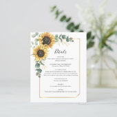 Eucalyptus Zonnebloem Bloemen Bruiloft Details Kaa (Staand voorkant)