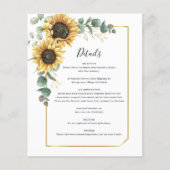 Eucalyptus Zonnebloem Bloemen Bruiloft Details Kaa (Voorkant)