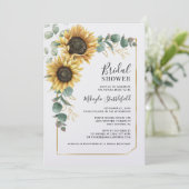 Eucalyptus Zonnebloem Bloemen Vrijgezellenfeest Kaart (Staand voorkant)