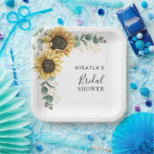 Eucalyptus Zonnebloem Bloemen Vrijgezellenfeest Papieren Bordje (Feest)