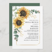 Eucalyptus Zonnebloem Bridal Brunch Uitnodiging (Voorkant / Achterkant)