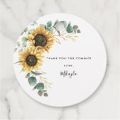 Eucalyptus Zonnebloem Bruidsborrel Bedankt Bedankjes Labels (Achterkant)